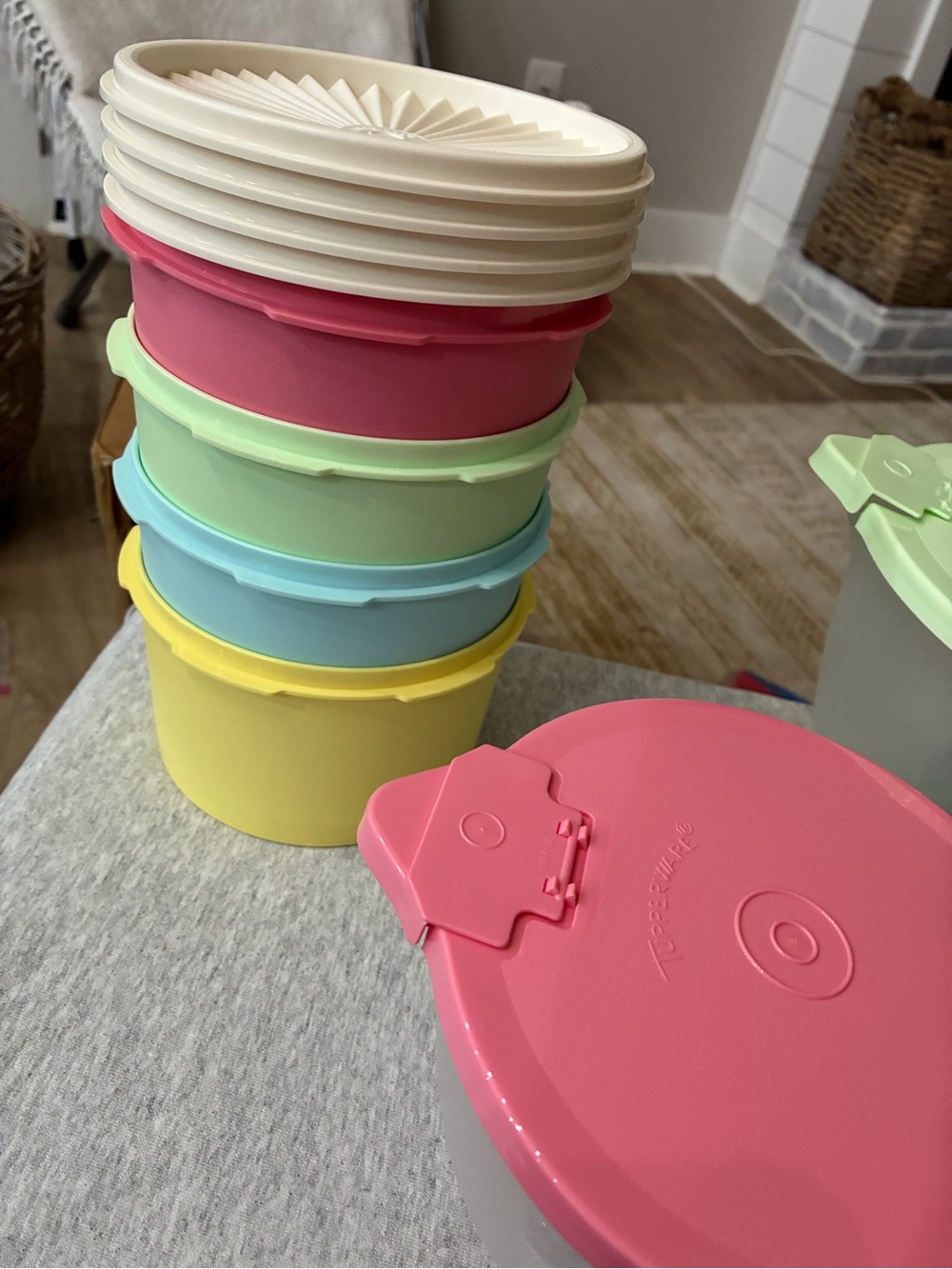 Colorful Stackable Food Storage Containers - Pastel Mix, measuring cups 4/8 cups